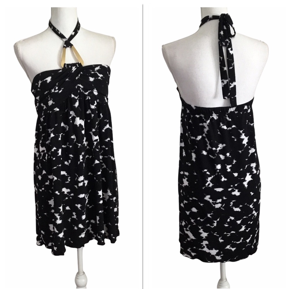 Alfani Black and White Halter Dress Extra Large